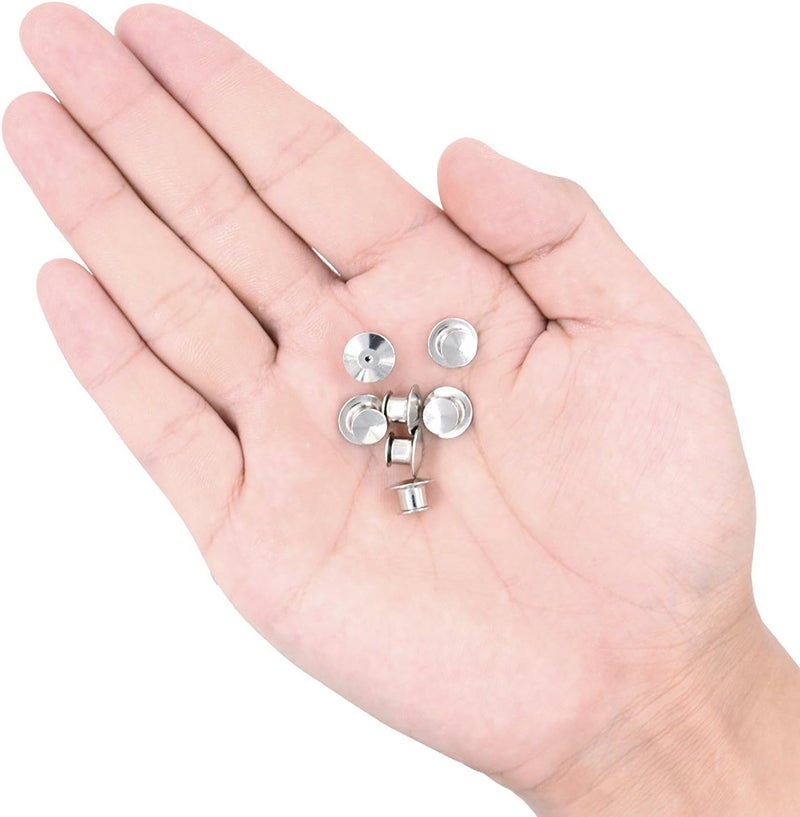 SUBANG 40 Pieces Metal Pin Backs Locking Pin Keepers Locking Clasp with Storage Case - Image 5